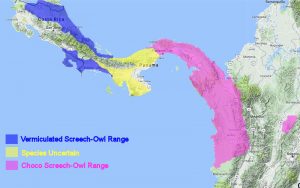 Vermiculated and Choco-Screech-Owl Range Map