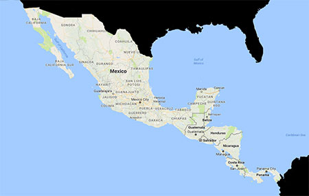 Central America Map of Owls
